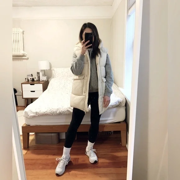 ZARA Extra Long Puffer Vest sz 13 14 fits like 2/4 - Picture 2 of 8